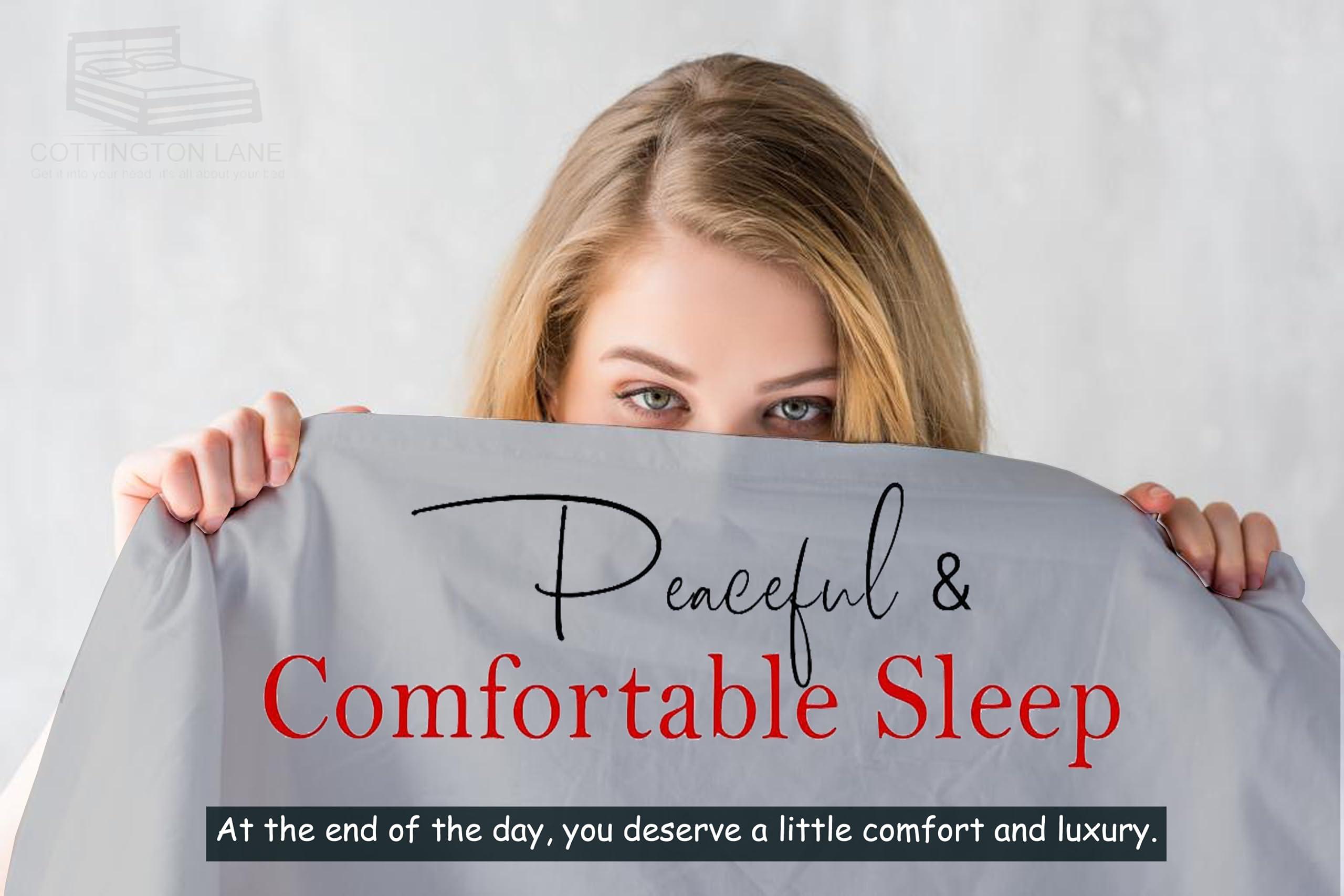 Cottington Lane Extra Deep Pocket California King Size Sheets - 22 Inch Extra Deep Pocket Fitted Sheet - 400 Thread Count 100% Egyptian Cotton - 22 Inch Extra Deep Sheets Calking - 4 PC Bed Sheets(Silver Grey Solid)