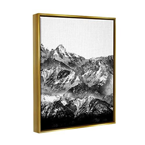 Stupell Industries Stupell Industries Snow Cap Mountains High Contrast Black White Landscape, Design by Shelley Lake