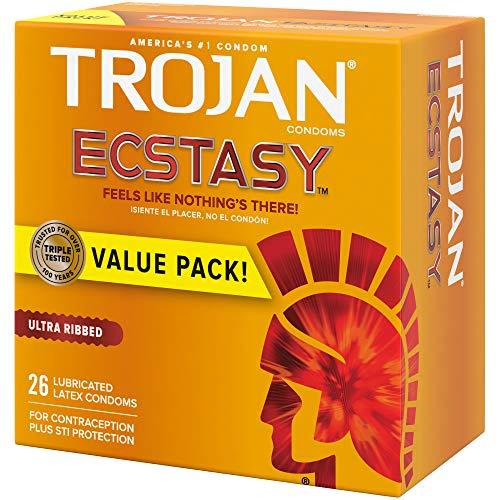 TROJAN Trojan Ultra Ribbed Ecstasy Lubricated Condoms - 26 Count