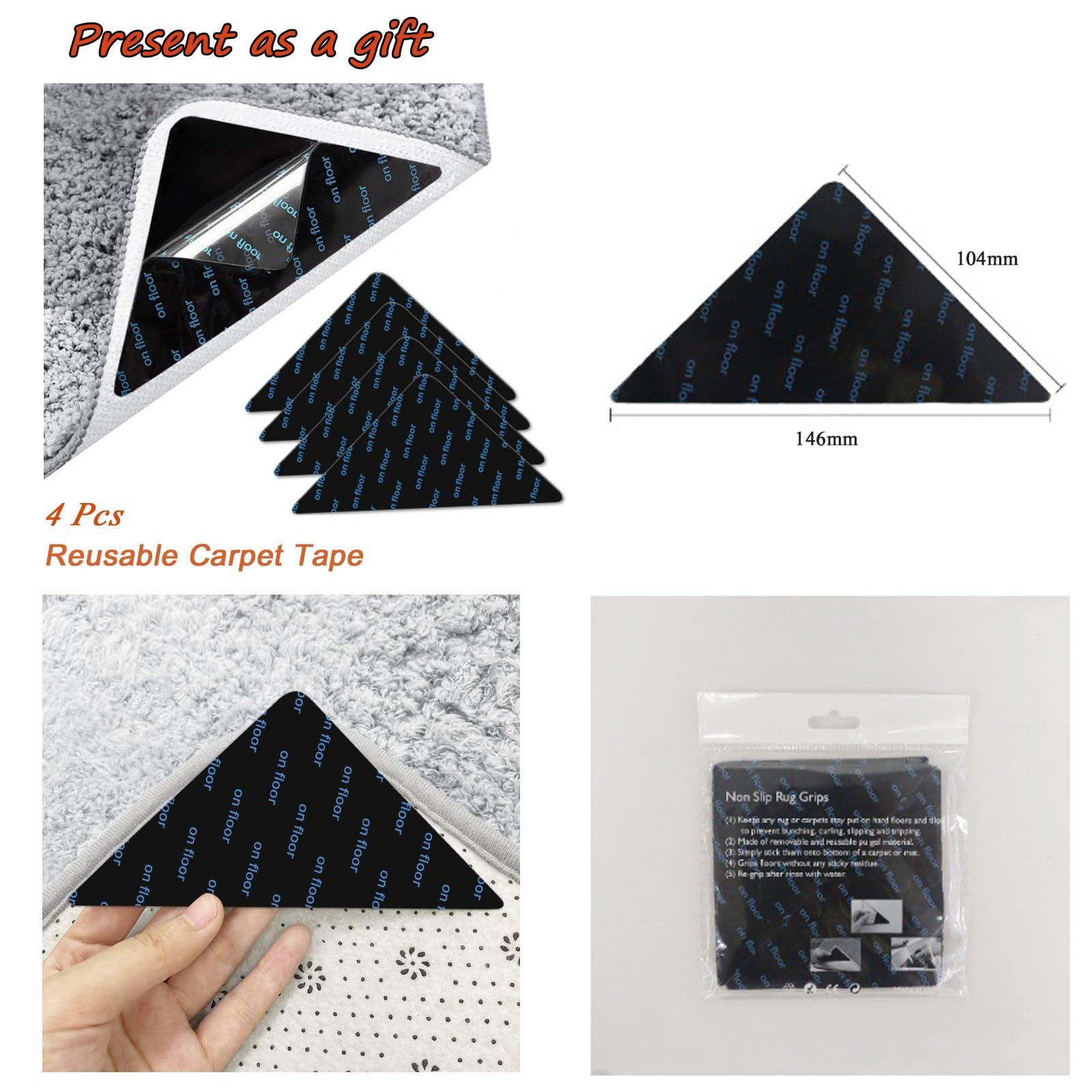 TuLdys TuLdys Rustic Cabin or Lodge Theme Rug, 3x5ft/36x60in, Bear and Cub Design with Trees in Background and Bear Track Patterned Edges Imitation Cashmere Area Rugs with 4 Pcs Carpet Gripper