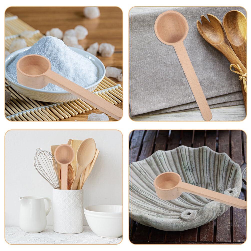 Cabilock Cabilock Long Tea Spoons Long Handle Measuring Spoons Set 2pcs Cooking Spoons Salt Spoon Wood Salt Spoon Milk Powder Spoon Wood Long Handle Spoon Wooden Tea Scoop