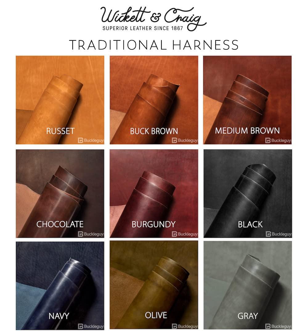 Buckleguy.com Leather Coasters, Wickett & Craig Traditional Harness, Square, Burgundy (4pc set)