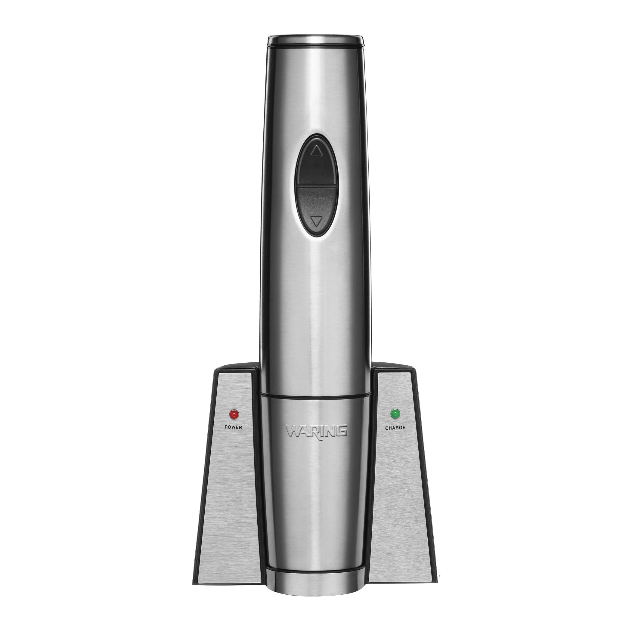 Waring Waring Commercial WWO120 Portable Electric Wine Bottle Opener with Recharging Station,Silver