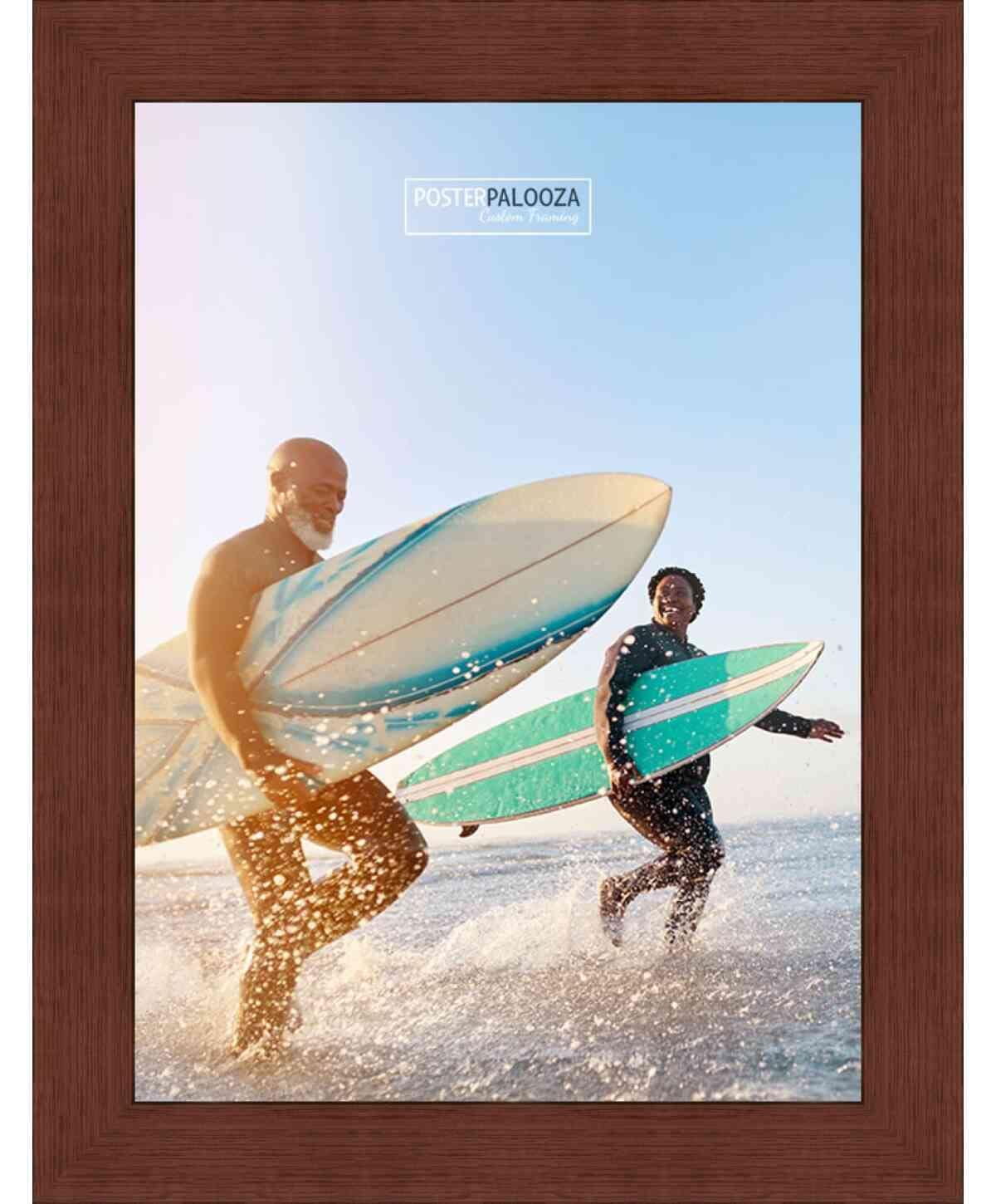 Poster Palooza Poster Palooza 10x6 Traditional Cherry Complete Wood Picture Frame with UV Acrylic Plexiglass, Foam Board Backing & Hardware Included