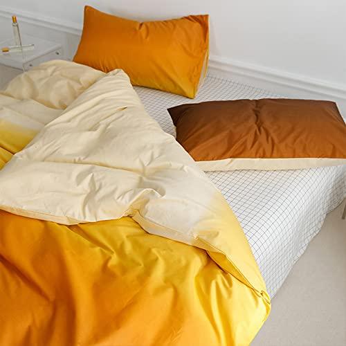 Pureant Pureant Orange Yellow Gradient Comforter Sets Queen Solid Yellow and Orange Bedding Comforters Cotton Women Girls Modern Orange Brown Gradient Soft Quilts Farmhouse Abstract Art Orange Blanket Warm