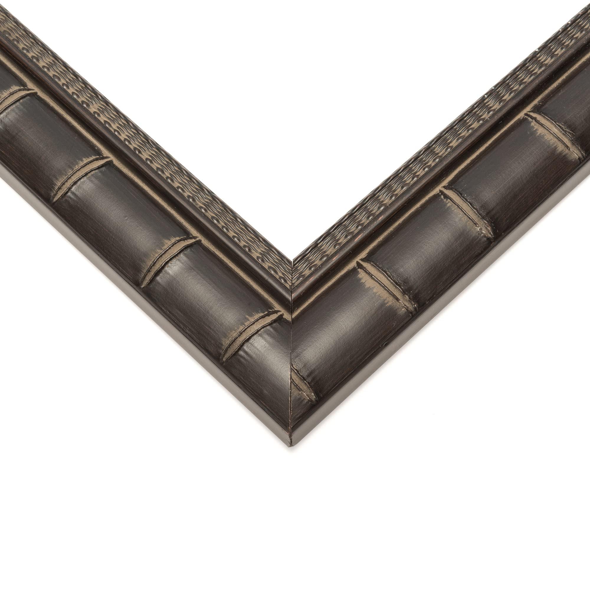 CustomPictureFrames.com 16x6 Frame Black Wood Picture Frame - Width 1.5 Inches | Interior Frame Depth 0.5 Inches | Balcoca Black Bamboo Photo Frame Complete with UV Acrylic, Foam Board Backing & Hanging Hardware