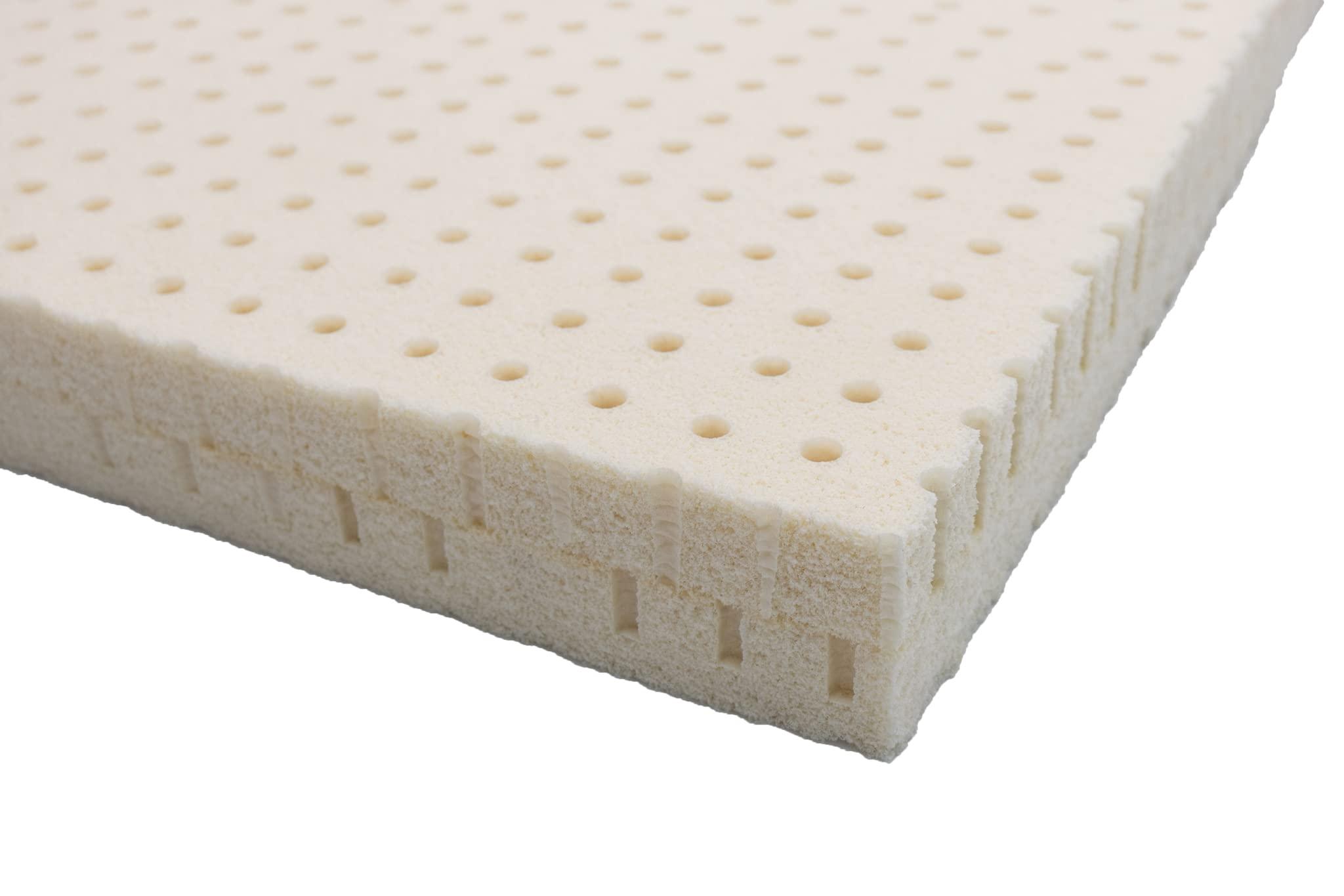 ORGANIC TEXTILES 3\" Inch Organic Latex Mattress Topper Pad (Medium, Full Size) GOLS Certified, Back Pain Relief Support, Hypoallergenic, Cooling and Breathable