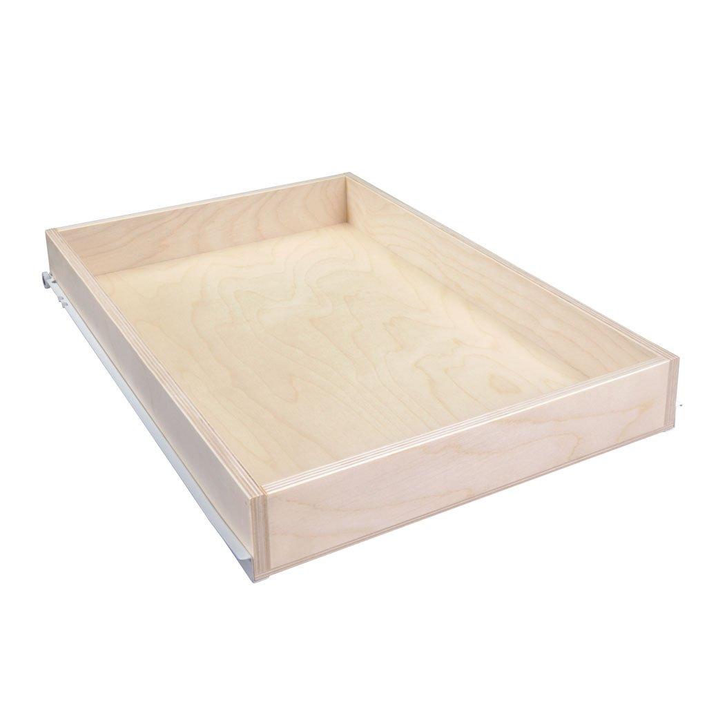 Shelves That Slide Sliding Pull-Out Shelf For Cabinets (Kitchen Cupboards, Pantry Drawers, Bathroom Storage, etc.) 2 5/8\" Tall - 21 3/4\" Deep - Includes 3/4 Slides & Base Mounting - Clear Opening Width: (20.375\" (3/8))