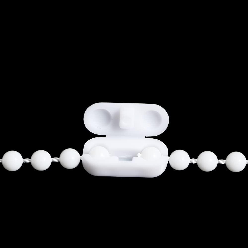 Generic Blind Beaded Chain Vertical Roman Chain Pull Cord Roller Blind Plastic White with Connectors Blind Chain