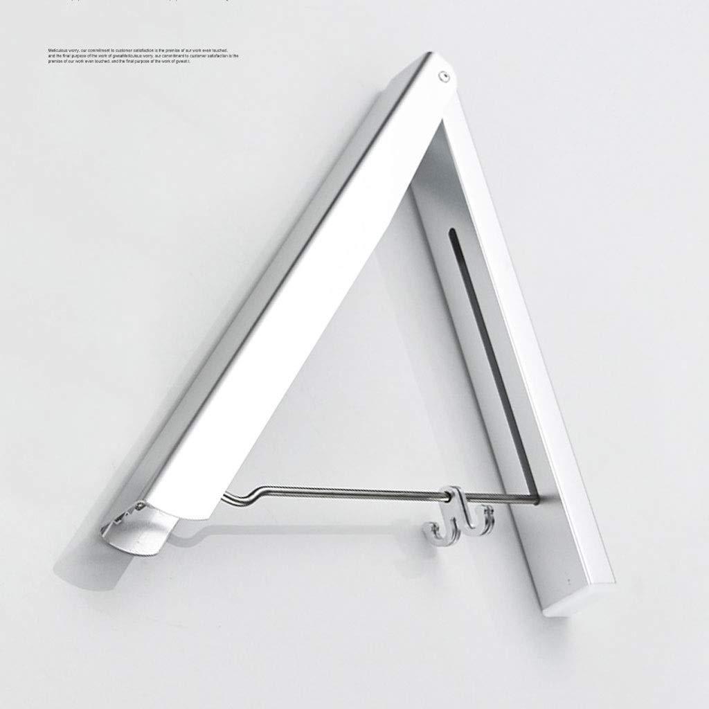 HomeLoft Basics Wall Mounted Laundry Room Drying Rack, Folding Coat Racks Clothes Hanger, Space Saving Clothing Rail Organiser (Silver A)