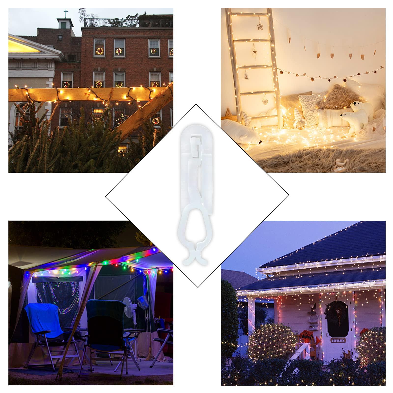 Mokylor Mokylor 200 Pack Christmas Gutter Light Clips, Outdoor Hang Gutter Hooks Black Plastic Light Hanger Hooks Weatherproof Outdoor Light Clip Holiday Light Clip for Christmas Decoration String Light