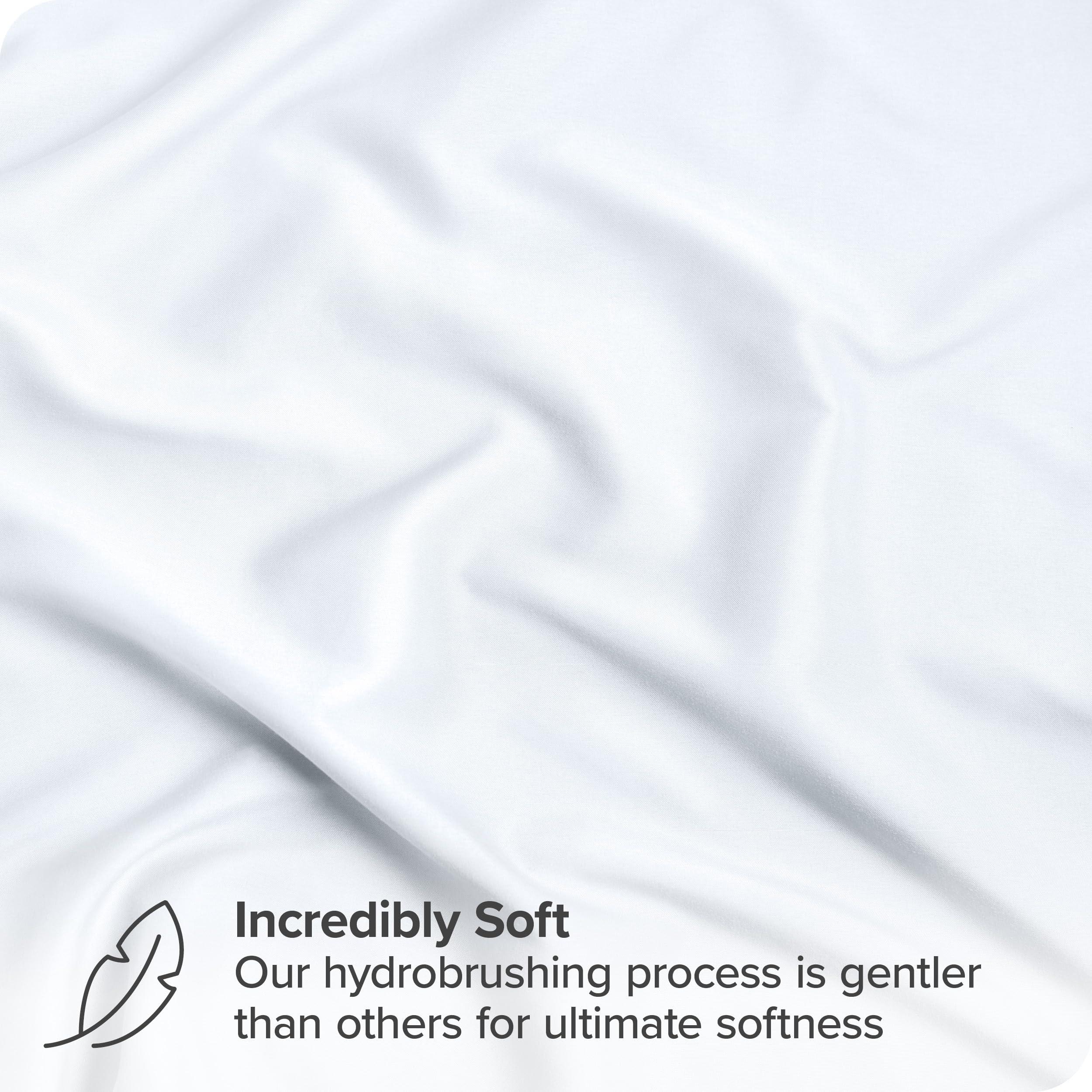 Urban Bedding Urban Bedding Bed-in-A-Bag 7 Piece Comforter & Sheet Set Egyptian Cotton - Split Head King - Down Alternative - Ultra-Soft 500 Thread Count Premium Bed Set - Split Head Flex King, White/Gray