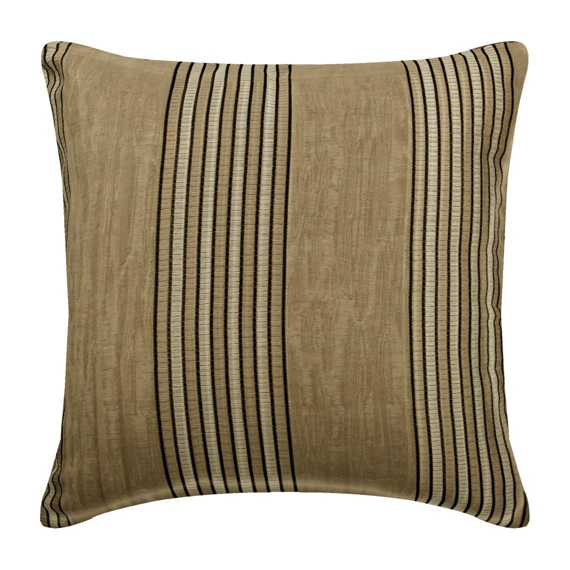 The HomeCentric The HomeCentric Pillow Covers, Decorative Beige 12\"x12\" (30x30 cm) Throw Pillow Covers, Jacquard Fabric Throw Pillows for Couch, Striped Pattern Contemporary Easter - Parched Earth