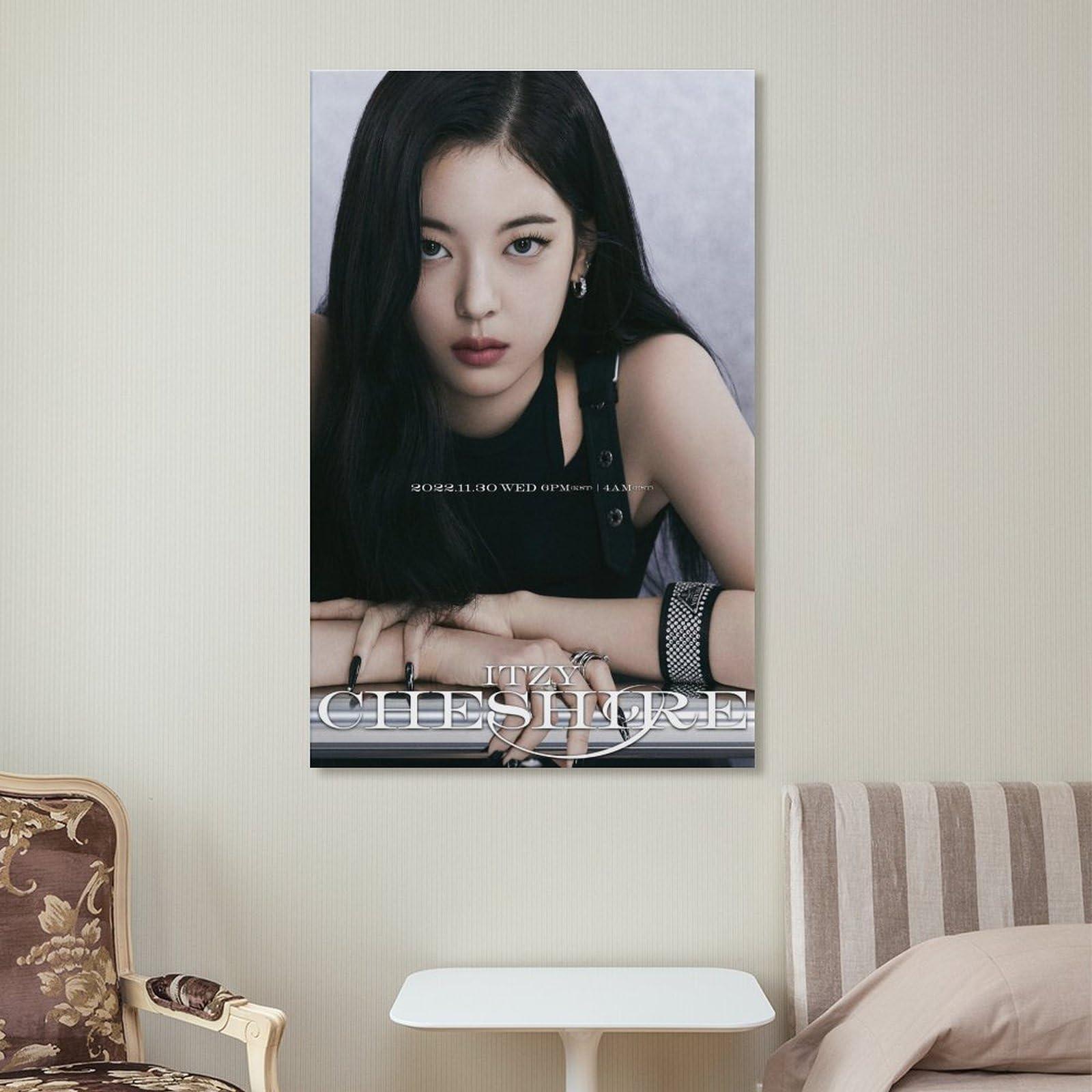 Generic Generic Lia ITZY Kpop CHESHIR Teaser Cool Korea Kpop Artist KPOP ARTIST ALBUM COVER Print on Canvas Painting Wall Art for Living Room Home Decor Boy Gift 08x12inch(20x30cm), Frame-style