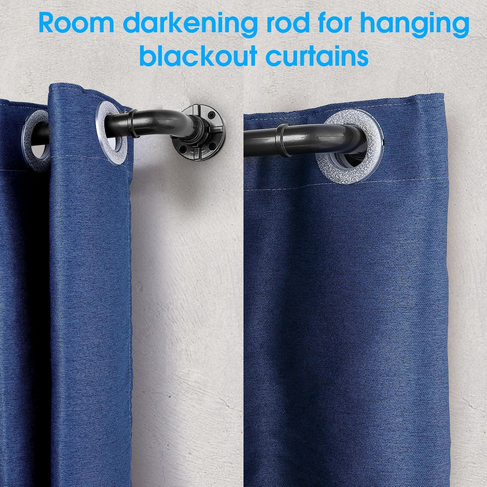 YAJUXIU Industrial curtain rod, 1-inch curtain rod, outdoor curtain rod, curtain rod for windows 144 to 168, gray curtain rod, top and side mounted curtain rod, curtain rod with bracket, 32-168 inches