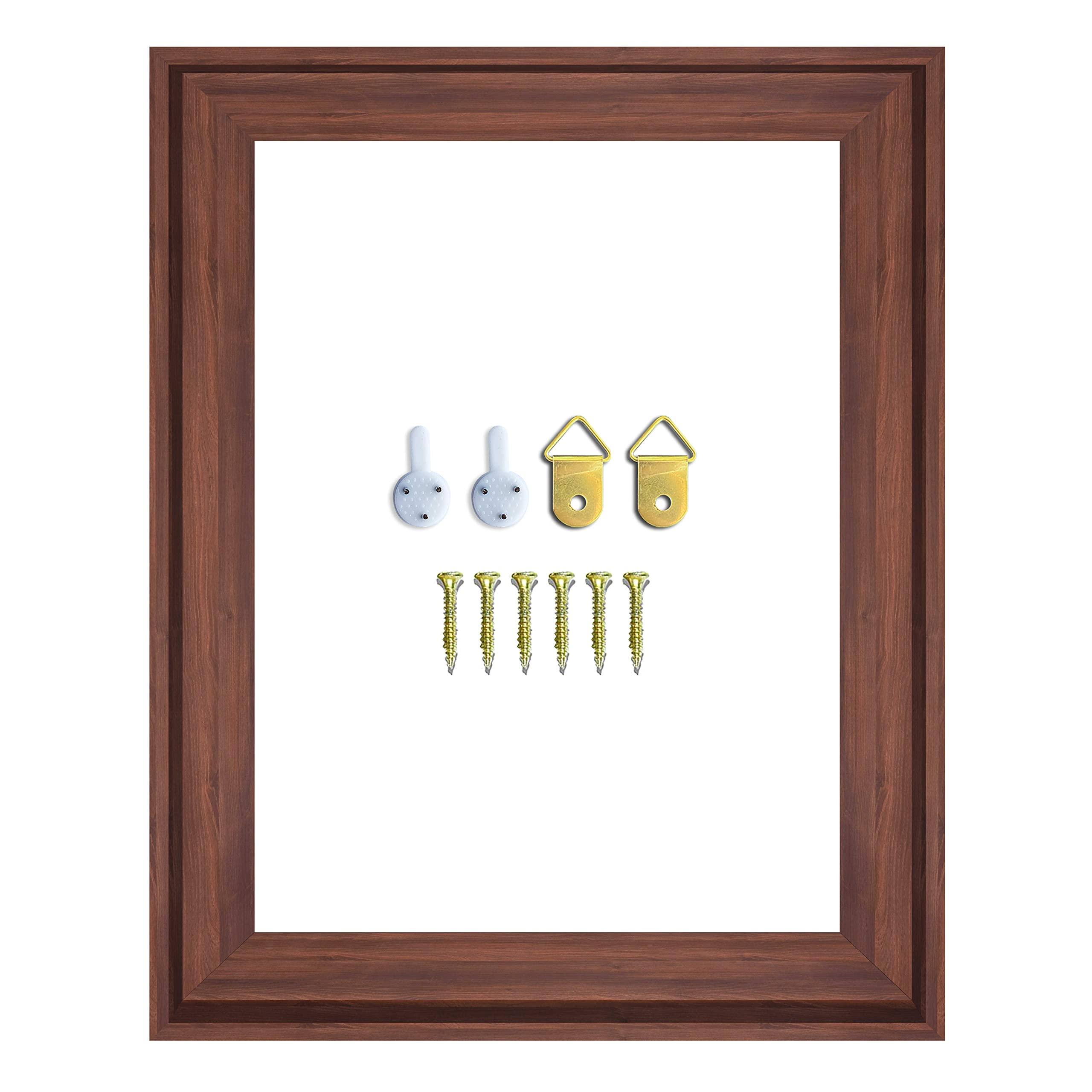 Wall-Art Supplies DIY Canvas Floater Frames for Canvas Paintings: 1.25\" Deep Floating Frame for Finished Canvases (Dark Brown 14x14 inches)