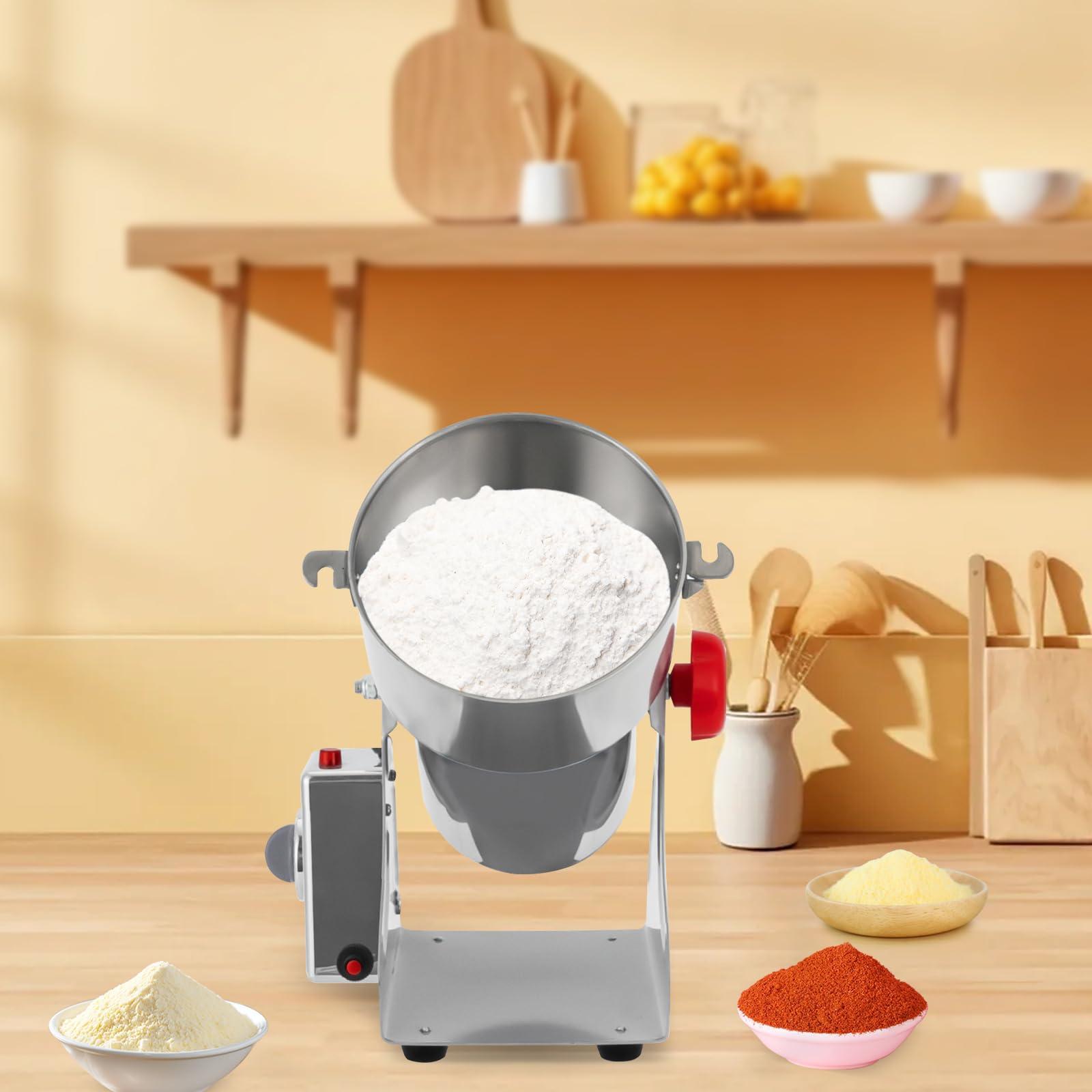 KeruRome 1000g Electric Grain Mill Grinder 3600W Stainless Steel Corn Grinder Mill, Commercial High-Speed Grain Mill, Pellet Machine for Grinding Wheat, Oats, Barley, Corn, Rice