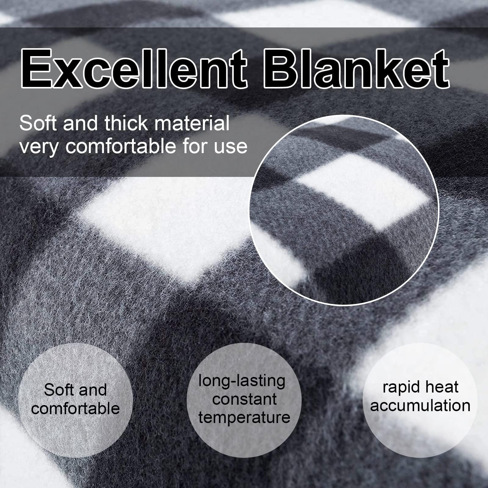 Wemune 12V Car Heated Blanket, Fleece Heating Blanket Car Electric Blanket Travel with 3 Speed Fast Heating for Men Women, Cold Weather, Home&Office, Car Travel Use 150x100cm