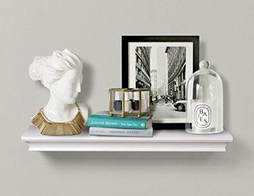 AHDECOR AHDECOR White Floating Shelves Wall Mounted, Deeper Wall Storage Shelf for Home Dcor, Super Sturdy, Easy to Install, 24 Wide, 7.75 Deep