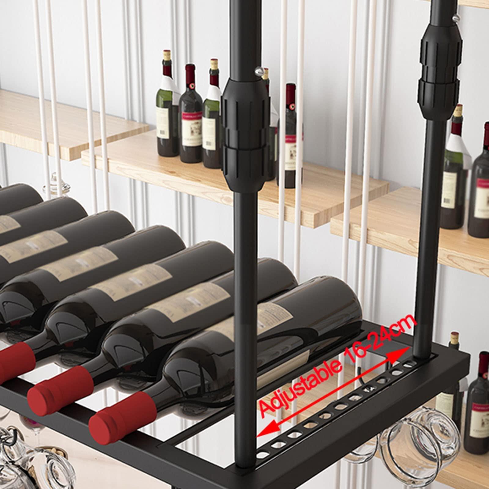 V3VOGUE V3VOGUE Ceiling Wine Glass Rack, Ceiling Mounted Wine Bottle Holder, Hanging Wine Glasses Storage Hanger Organizer, Wine Glass Drying Rack for Kitchen,Bar and Restaurant 80/100/120cm