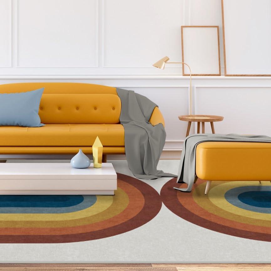 RUGGABLE Ruggable Washable 8x10 Large Area Rug, Absida Rainbow, Premium Modern Rugs Rainbow, for Living Room, Bedroom, Kitchen, Office, Classroom with Gripper Non Slip Pad