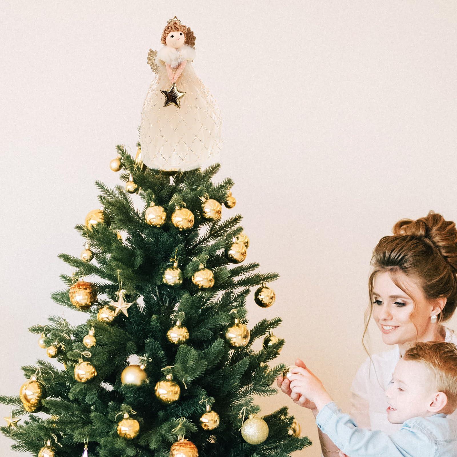 VANZACK VANZACK Christmas Tree Topper Angel Figurine Tree Topper Angel Xmas Tree Topper Ornaments Christmas Treetop Decor for Christmas Table Holiday Shopping Mall Decor