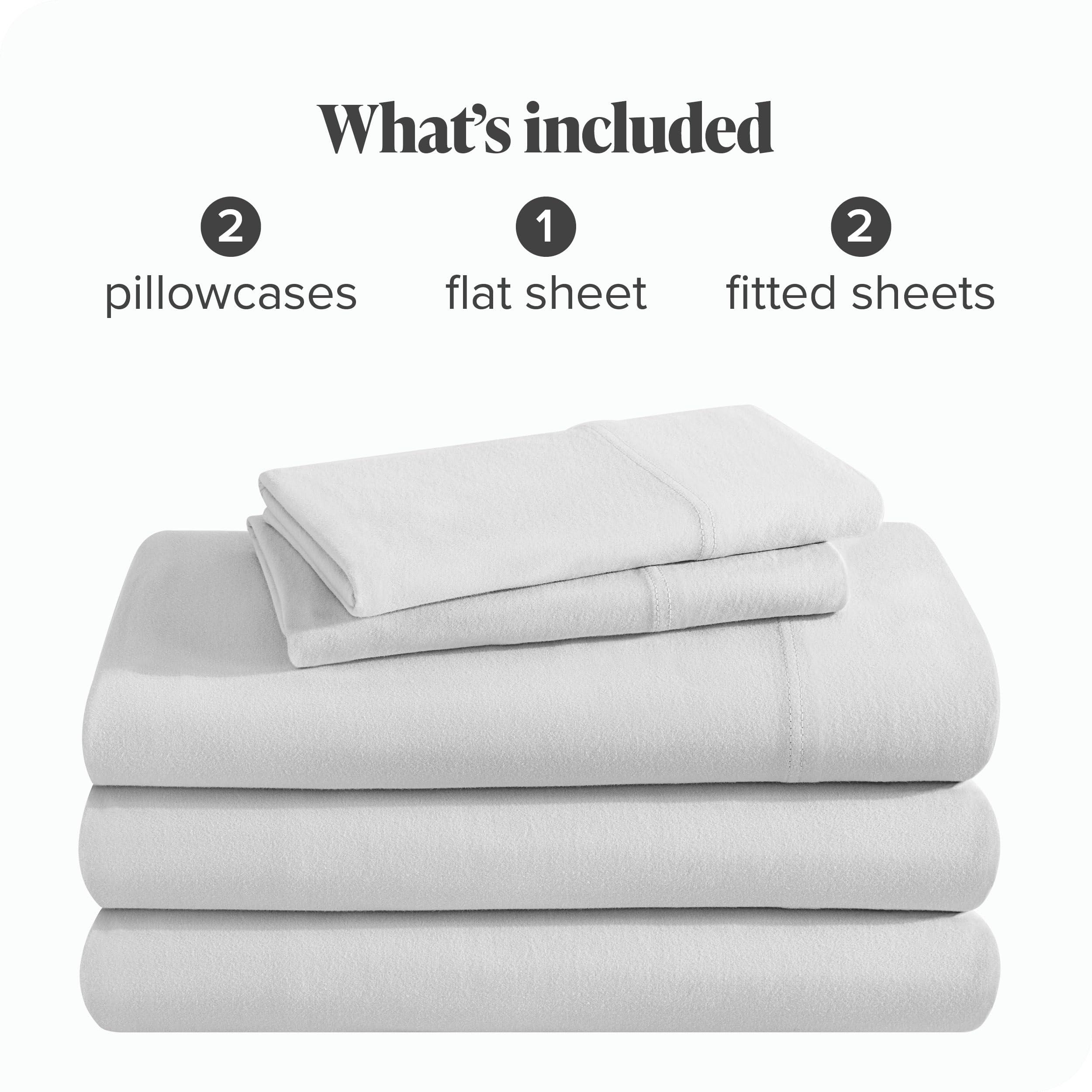 Bare Home Bare Home 100% Organic Cotton Jersey Sheet Set, Ultra Soft, 100% Cotton - Sheet Set & Pillowcases - Deep Pocket Bed Sheets (Split King, Black)