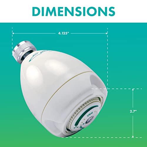 Niagara Conservation Niagara Conservation N2920 Earth Spa 3-Spray with 2 GPM 2.7-in. Wall Mount Adjustable Fixed Shower Head in White, 1-Pack | Bathroom Shower Head Sprayer with Pressure Compensation Technology