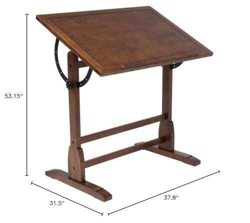 AGYHAM Drafting Table Desk Art & Craft Work Station Drawing Desk Adjustable Angle Drawing Artist Desk, Solid Pine Wood Artist Table (Size : 135x80x96cm)