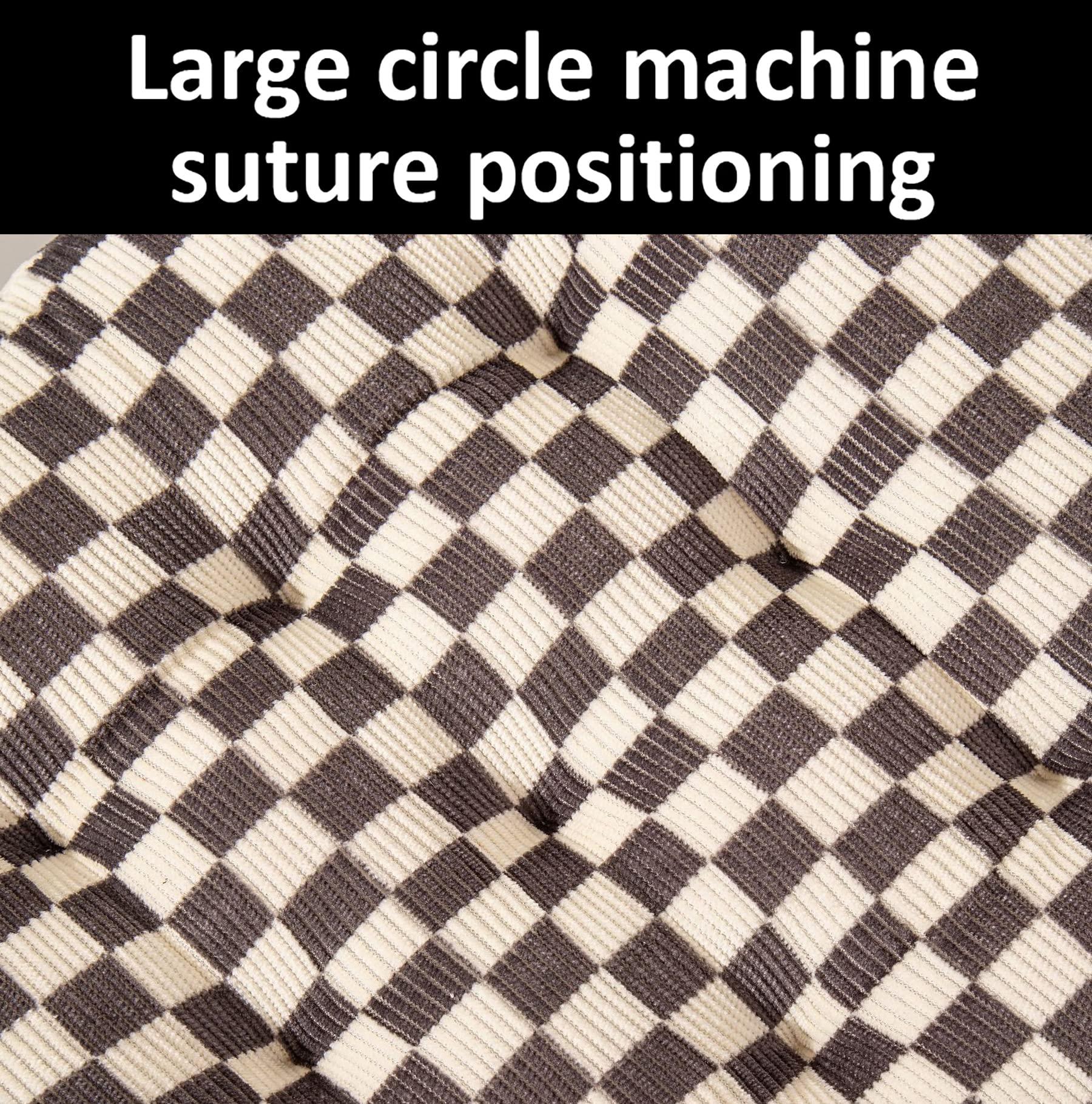 BUENA DECOR Chair Cushions for Dining Chairs 4 Pack - Seat Cushions for Kitchen Chairs, Chair Pads for Dining Chairs, Kitchen Chair Cushions Corduroy and Elastic Pearl Cotton 16x16 (Black, 6)