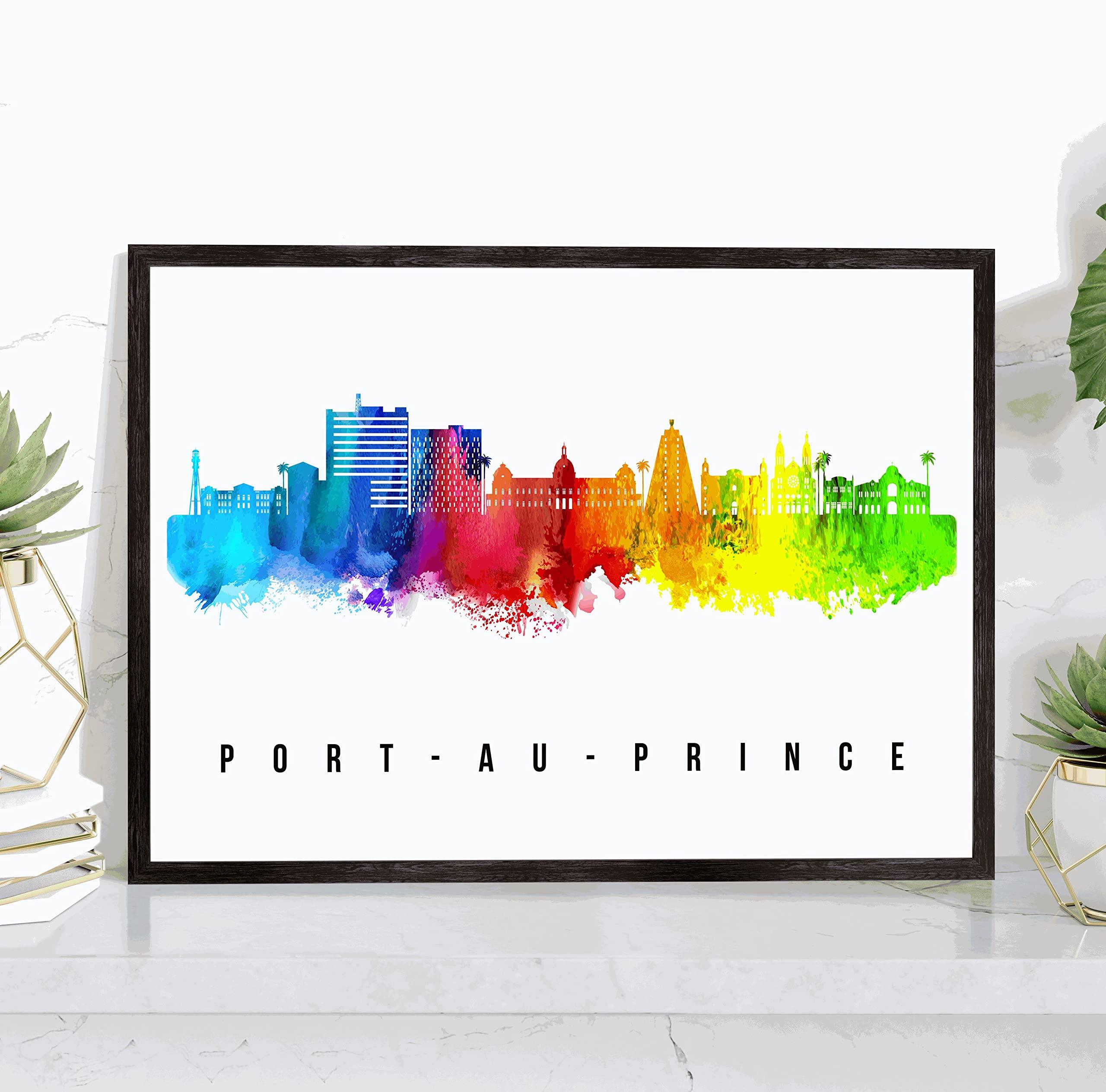 Generic Port Au Prince Skyline Haiti Poster, Port Au Prince Cityscape Painting, Port Au Prince Haiti Poster, Cityscape and Landmark Print, Home Wall Art, Office Wall Decor