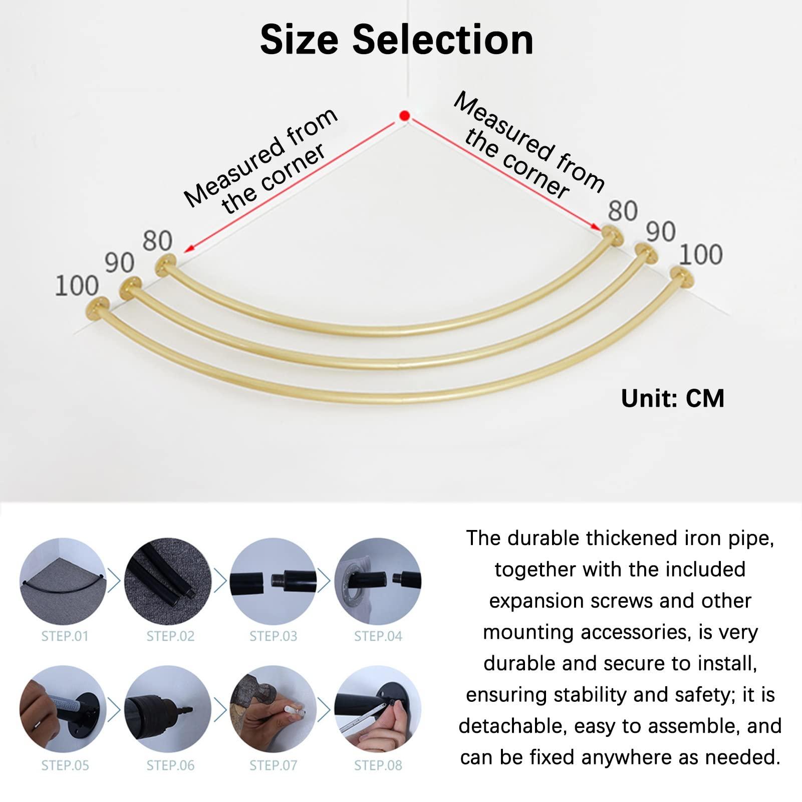 XUEHONG001 XUEHONG001 Clothing Store Fitting Room, C-Shaped Metal Track Locker Room, Privacy Protection Blackout Curtain Kit, Outdoor Clothing Stall Shopping Mall Changing Room, Wall-Mounted