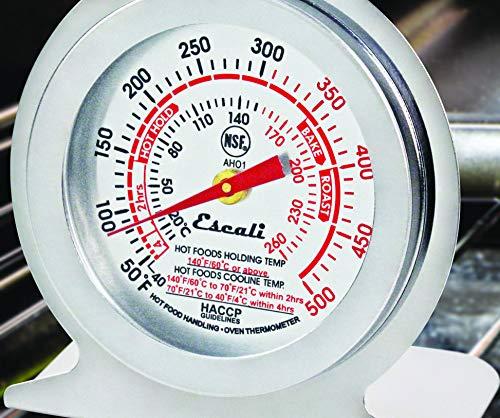 Escali Escali AHO1 Durable Stainless Steel Oven Thermometer, Oven Safe with Stand or Hang, HACCP Guidelines, and NSF Certified Silver