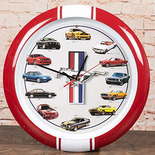 Mark Feldstein & Associates Mark Feldstein & Associates History of Mustang Sound Wall Clock, 13 Inch Red