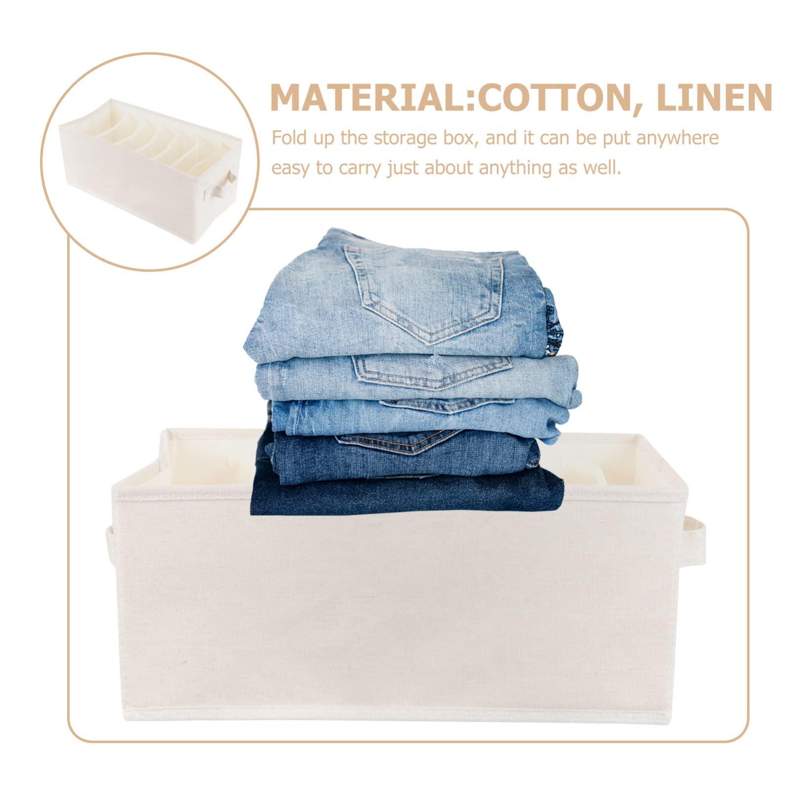 Alipis Alipis Drawer Divider Storage Bin Small Drawer Organizer Folding Clothes Portable Clothes Closet Underwear Storage Drawers Clothing Drawer Storage Box Cotton Linen Shirt Baby