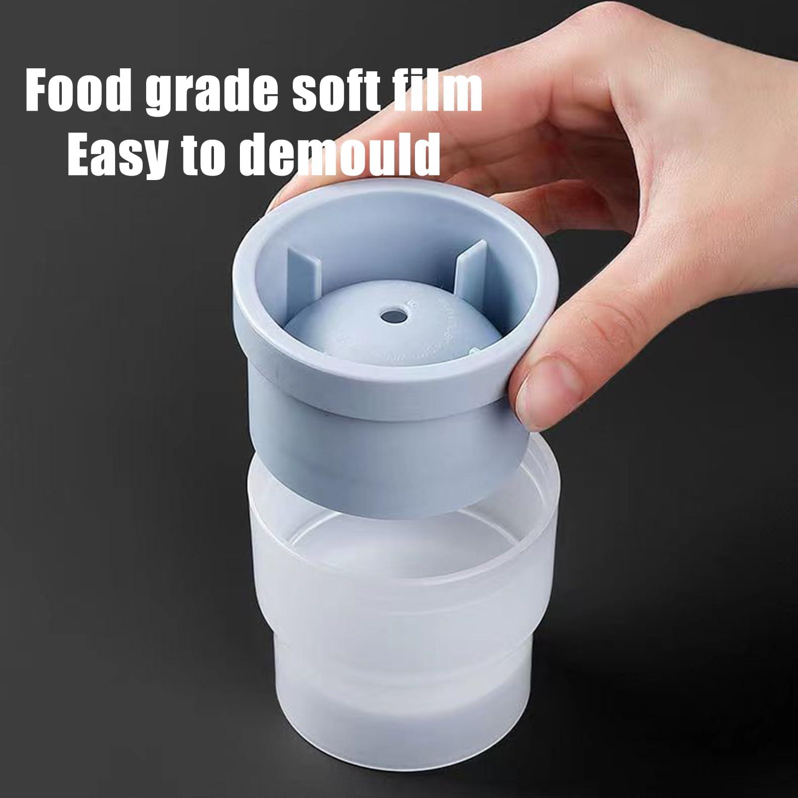 citosisk Food Grade Stackable Slow Melting DIY Ice Ball for Cocktail Whiskey, Ice Cube Silicone Mold, 2.5 Inch Big Ice Spheres, Whiskey Ice Cubes Mold, Ice Cube Silicone Mold (2, White)