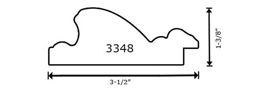 Generic Silver Picture Frame 3-1/2\" Polystyrene WholesaleArtsFrames-com 3348-A-44 (20X27)