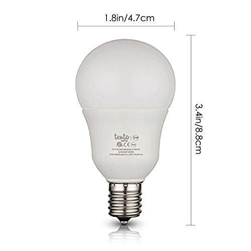 tento E17 LED Bulb Daylight 6000k 40w Replacement 5 Watts Only | E17 Intermediate Base Globe LED Bulbs Pack of 4 Daylight White