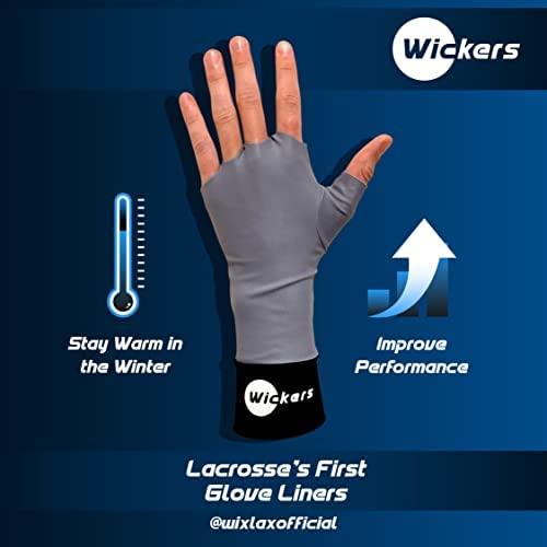 Wickers Wickers Fingerless Athletic Gloves Liners (Large, Gray), Gloves for Winter, Sport Gloves Liner, Lacrosse Glove Liners, Ski Glove Liners, Thin Glove Liners, Gloves Liner, Hockey Gloves Liners