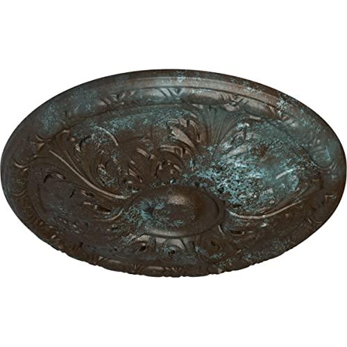 Ekena Millwork Ekena Millwork CM16GABBS Granada Ceiling Medallion, 15 3/4\"OD x 5/8\"P (Fits Canopies up to 4 1/4\"), Hand-Painted Bronze Blue Patina