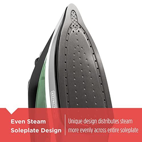 BLACK+DECKER BLACK+DECKER Vitessa Advanced Steam Iron, ICR2020, Even Steam Nonstick Soleplate, Auto Shutoff, Tangle-Free Retractabel Cord, Green