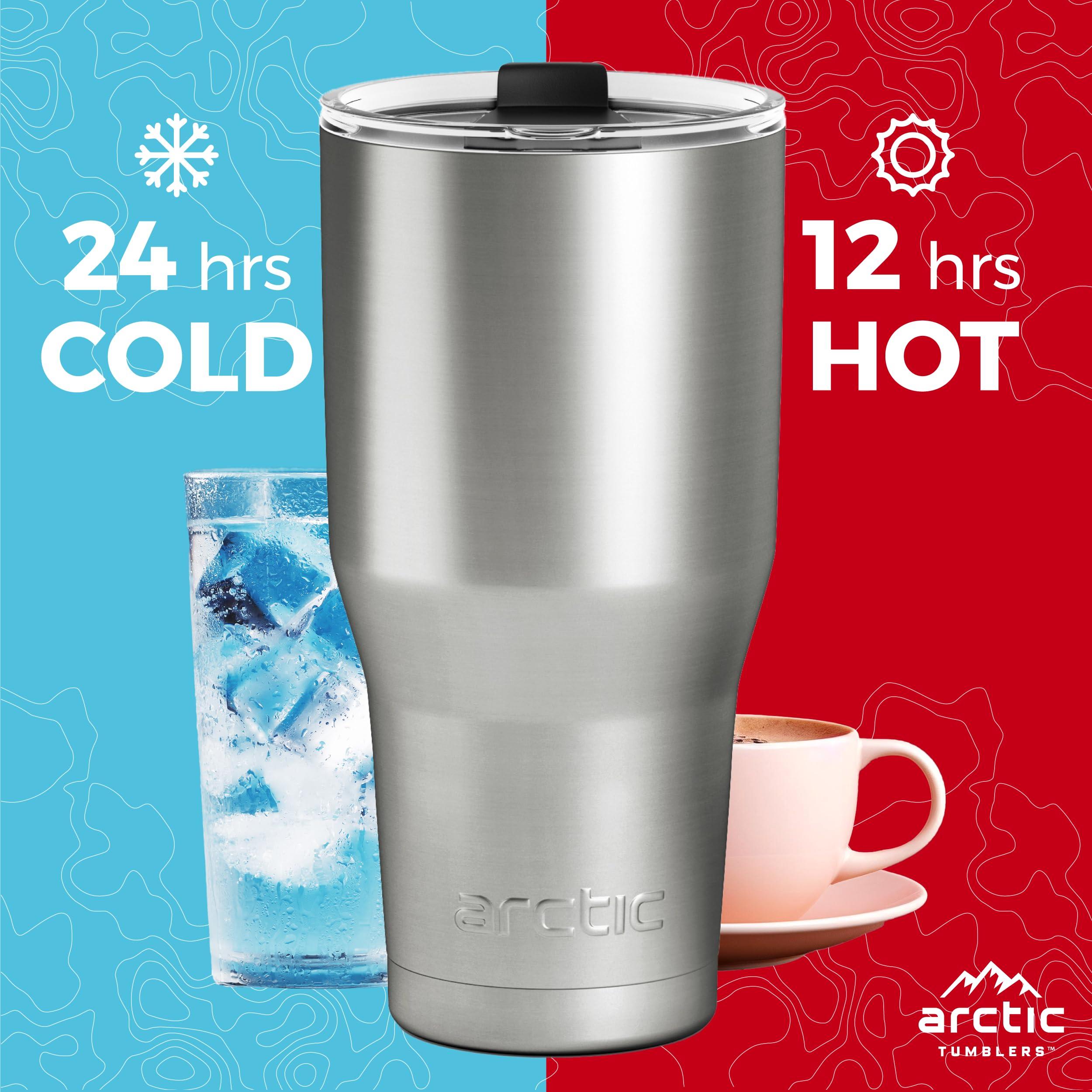 Arctic Tumblers Arctic Tumblers | 30 oz Green Insulated Tumbler with Straw & Cleaner - Retains Temperature up to 24hrs - Non-Spill Splash Proof Lid, Double Wall Vacuum Technology, BPA Free & Built to Last