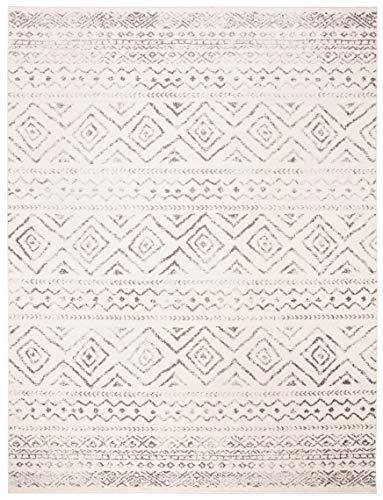 Safavieh SAFAVIEH Tulum Collection Area Rug - 8\' x 10\', Ivory & Grey, Moroccan Boho Distressed Design, Non-Shedding & Easy Care, Ideal for High Traffic Areas in Living Room, Bedroom (TUL267A)
