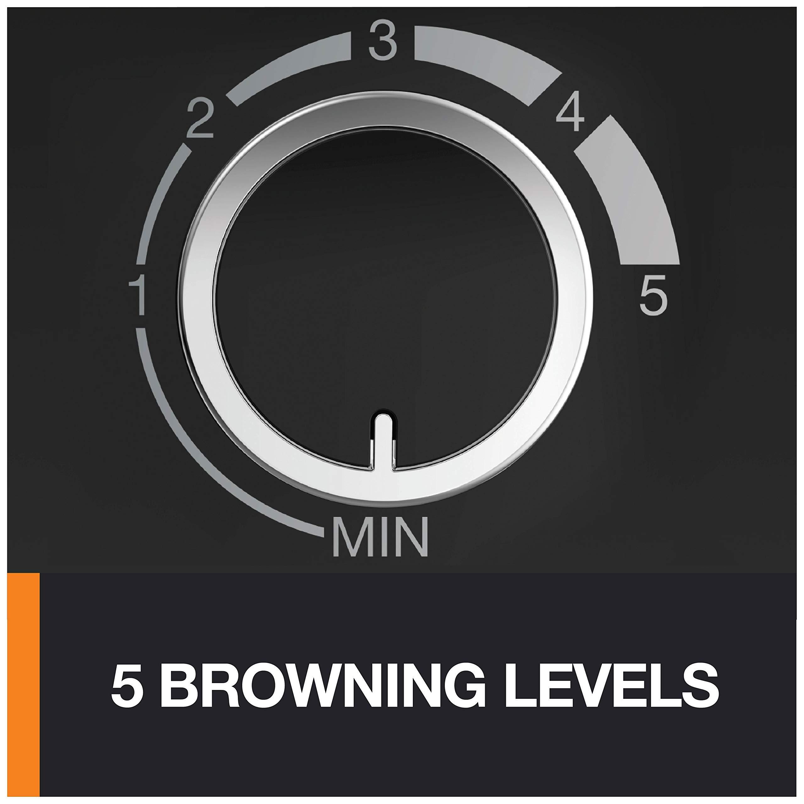 KRUPS KRUPS 4-Slice Belgian Waffle Maker: Stainless Steel, 5 Browning Levels, Audible Ready Beep, Removable Plates, 1200W, Silver/Black - Perfect for Family Breakfasts