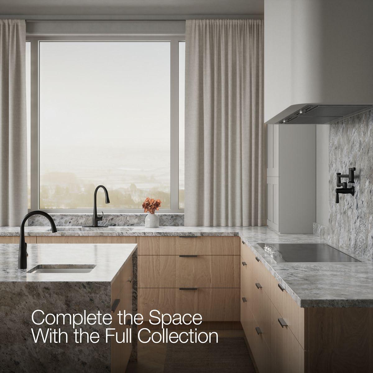 Kohler KOHLER Simplice Pull Down Kitchen Faucet, 3-Spray Faucet, Kitchen Sink Faucet with Pull Down Sprayer, Matte Black, K-596-BL