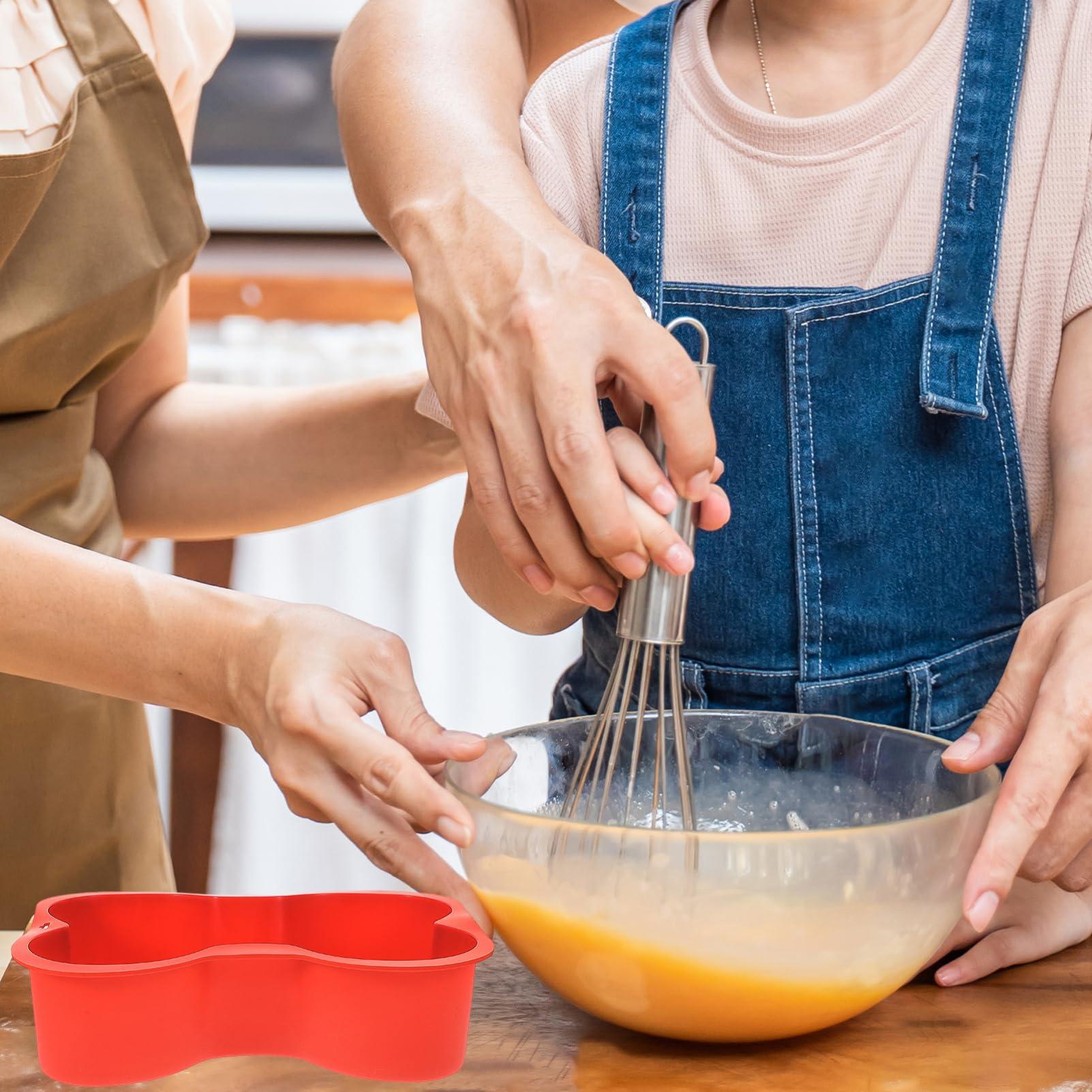 Hemoton Hemoton 1pc Dog Cake Mold Dog Bone Shaped Silicone Cake Pan for DIY Baking Tool Birthday PartyRed