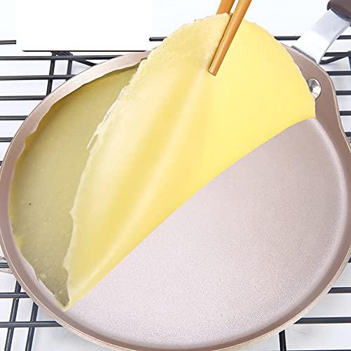 LI-GELISI LI-GELISI Hard Anodized Non-Stick Coating Carbon Steel Pan Cast Iron Comal Griddle, Round Comal Pan, Seasoned, 10 inch (Golden)