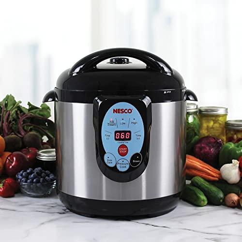 Nesco NESCO NPC-9 Smart Electric Pressure Cooker and Canner, 9.5 Quart, Stainless Steel