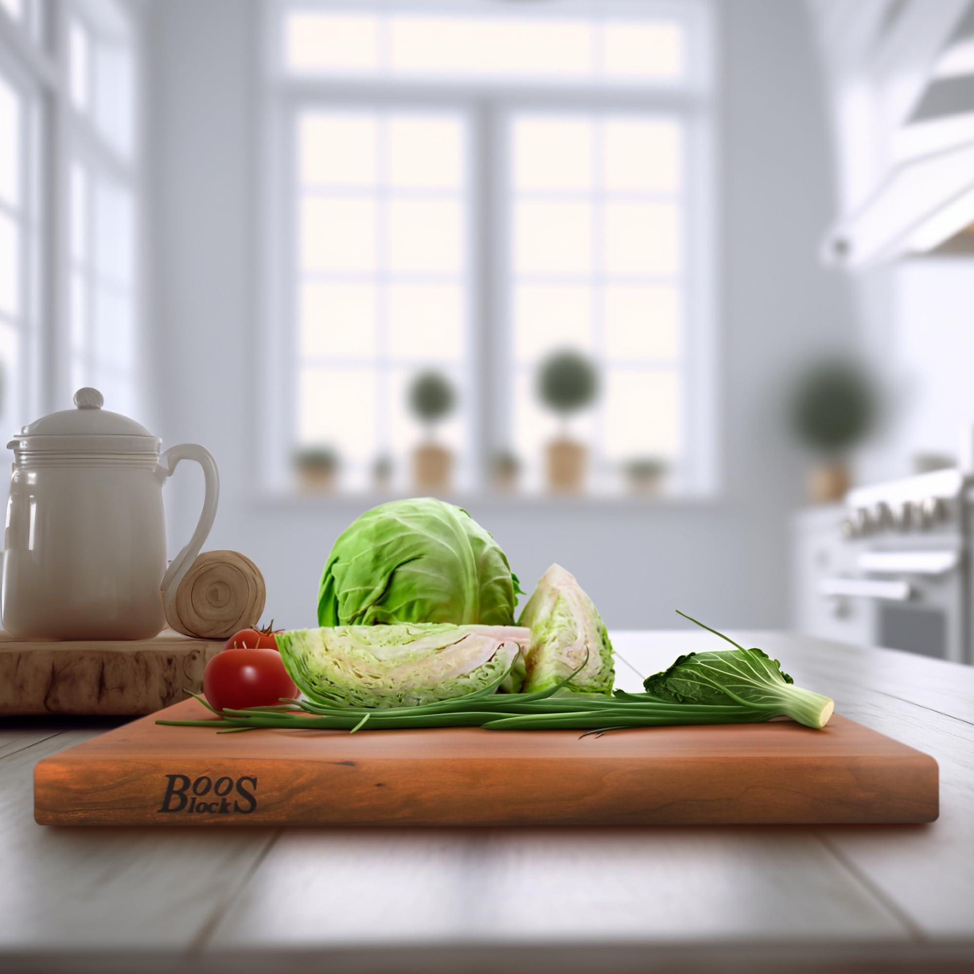 John Boos John Boos Block Large Reversible Wood Cutting Board w/Oil Finish, R-Board, 20\"x15\"x1.5\", Cherry