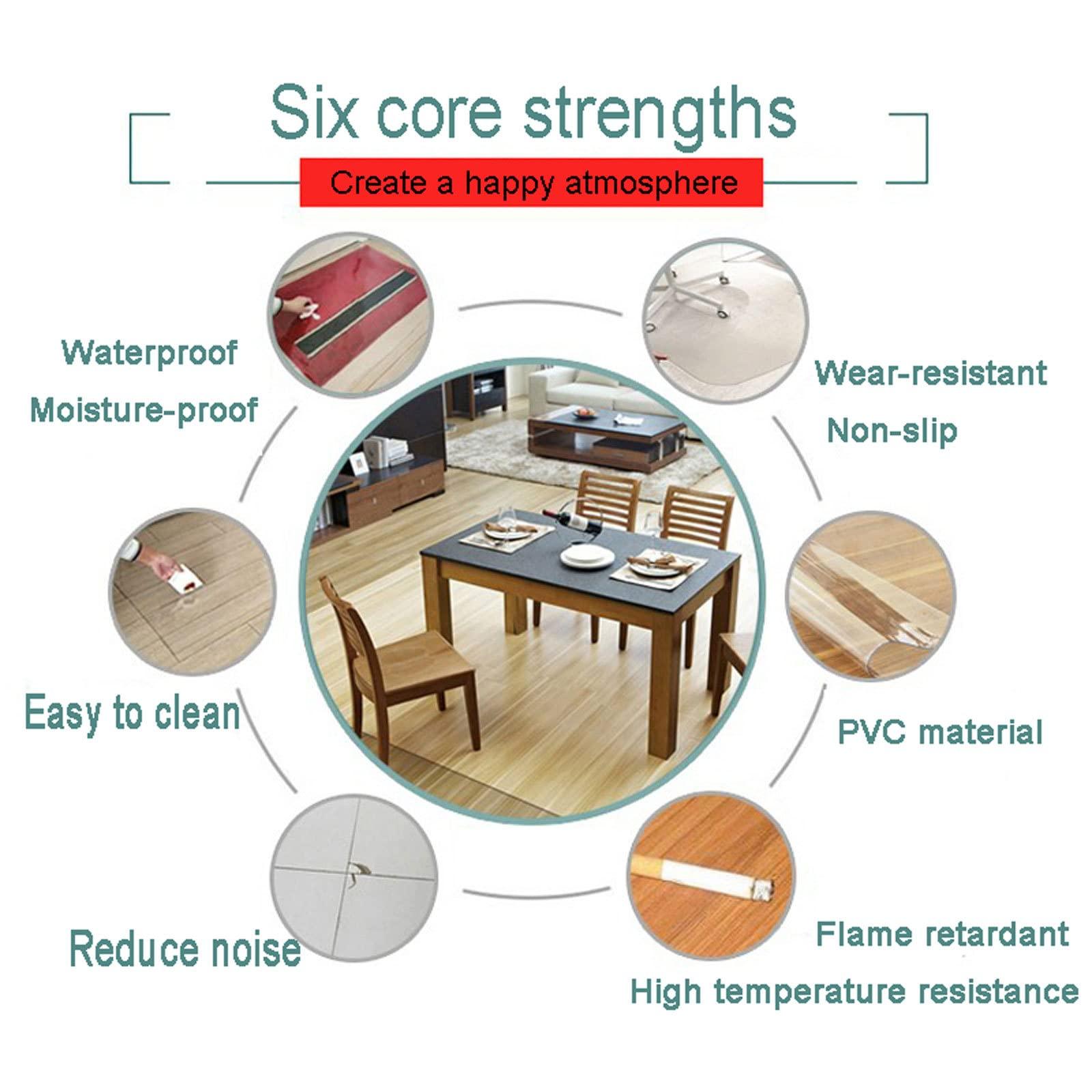 generic Runner Rugs Clear Vinyl Plastic Floor Runner Protector,4x4ftHD Transparent Carpet Hallway Hardwood Floors Mat Protect Pad, Non-Skid, Waterproof